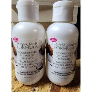 2 Physicians Formula Coconut Milk Eye Makeup Remover Lotion Waterproof Oil Free